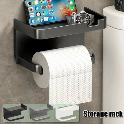 Toilet Paper Holder Plastic Storage Rack Kitchen Towel Place