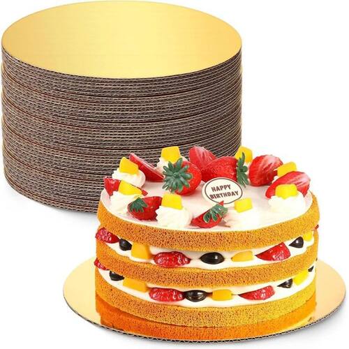 6/8/10 Inch Golden Round Cake Boards Circle Cardboard Base C
