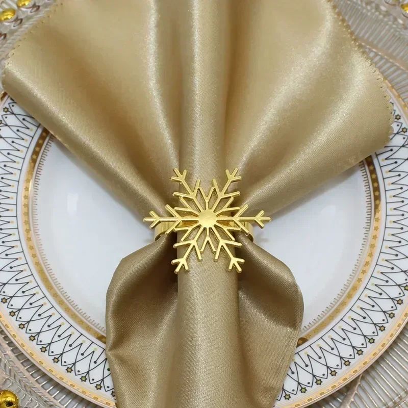 Silver Snowflake Napkin Rings Gold Napkin Rings Holder for C