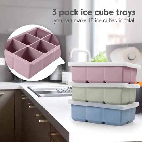 1pc Ice Cube Tray with Lid Multiple Models Flexible Food Gra