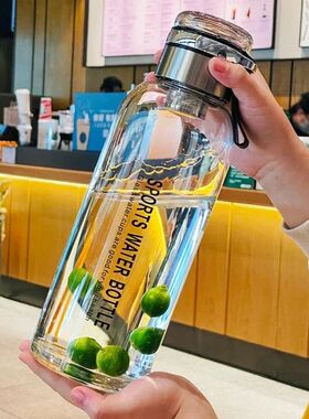 2L Large Capacity Glass Water Bottle Transparent Milk Juice