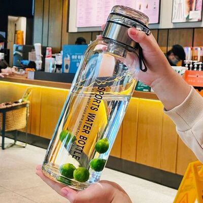 2L Large Capacity Glass Water Bottle Transparent Milk Juice