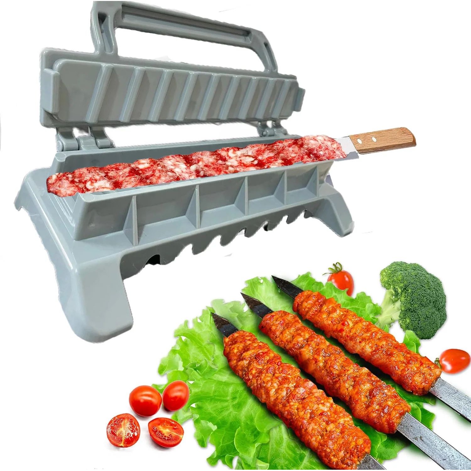 NewSingle Row Kebab Maker Bbq Meat Skewer Machine Kebab Pres