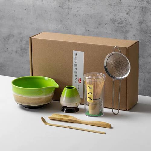 4/5/6PCS Matcha Set Bamboo Whisk Teaspoon Ceramic Bowl Trand