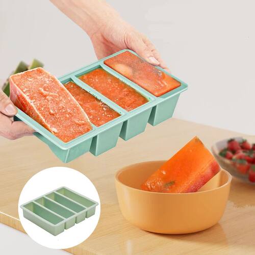 1Pc Extra Large Silicone Freezer Trays Giant 4 Cubes Food Mo