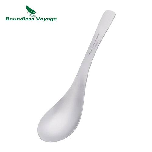 Boundless Voyage Titanium Spoon with Carry Bag Outdoor Flatw