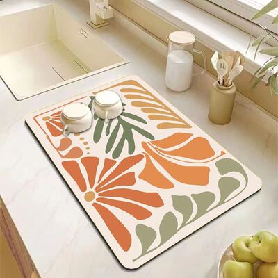 Kitchen Accessories Absorbent Kitchen Dish Drying Mat Coffee