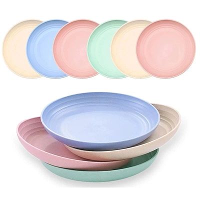 4Pcs Dinner Dishes Wheat Straw Dinner Plates Set Eco Friendl