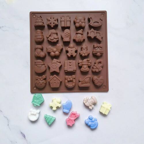 25 Cavity Christmas Chocolate Mold Siliocne Candy Mould Non-