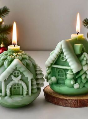 DIY Christmas Tree House Silicone Mold Handmade Aroma Candle