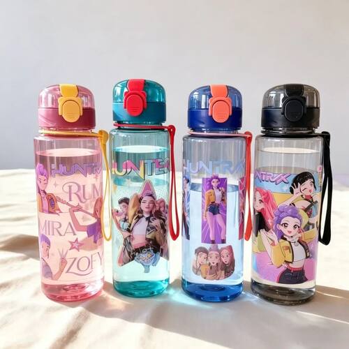 Cartoon Pretty Girl Pattern Water Bottle,700ML,Trendy and St