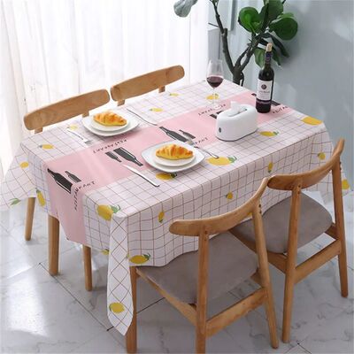 Plastic PVC Waterproof Oilproof Kitchen Dining Table Colth R