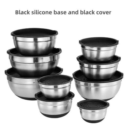 1/6PCS Silicone Bottom Thickened with Lid Cooking Basin Stai