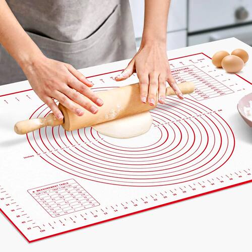 1PCS Silicone Baking Mat Kneading Pad Dough Mat Pizza Cake D