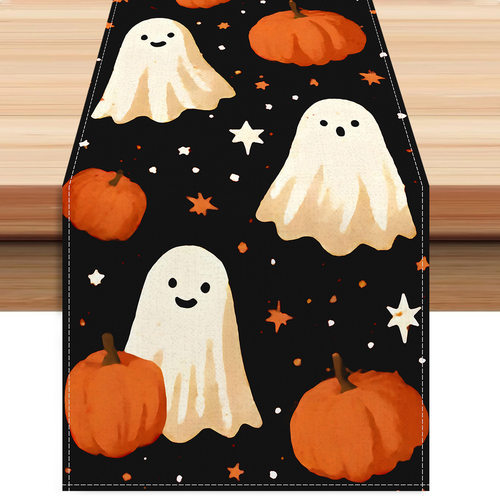 Halloween Ghost Table Runner Printed Tablecloth Holiday Part