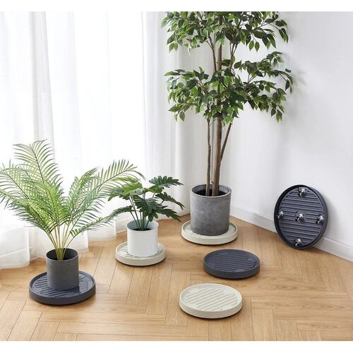 Minimally designed flowerpot tray base with plastic mobile t