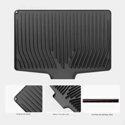 Silicone Angled Drain Mat, A Modern Kitchen Accessory, Easy