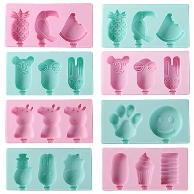 Silicone Ice Cream Mold with Lid and Sticks DIY Popsicle Mou