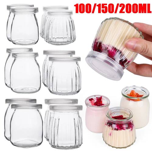 Baking Glass Bottles with Lid Honey Yogurt Pudding Glass Bot