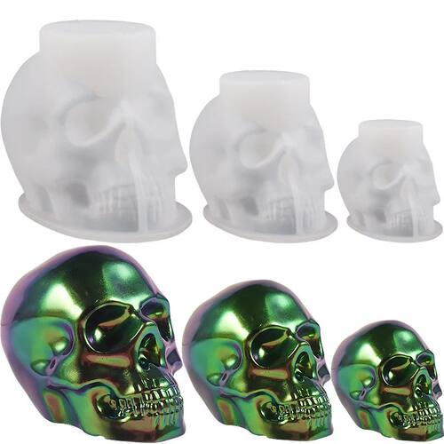 Skeleton Head Ornament Silicone Mold DIY Epoxy Resin Candle