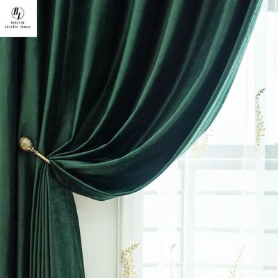 Dark Green Velvet Curtains for Living Room Bedroom Dining Wi