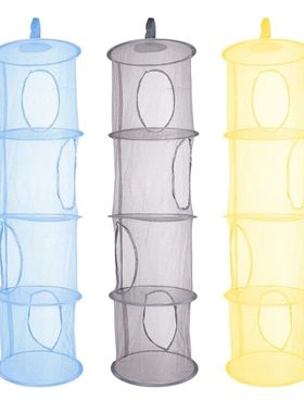 Hanging Mesh Storage Bag Foldable Toy Space Saver Basket 4 T