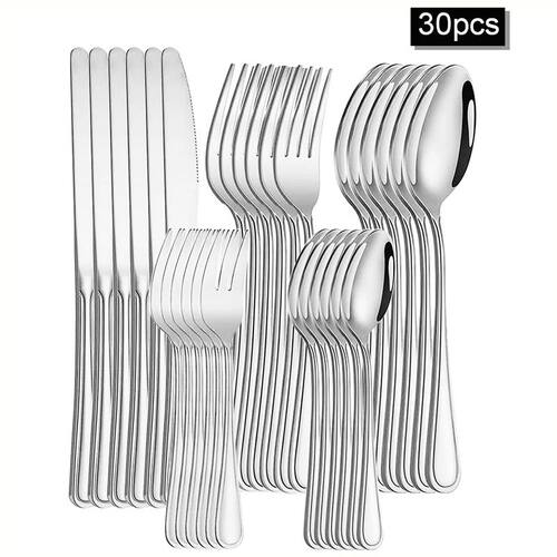 6/30pcs Stainless steel cutlery set steak knife and fork des