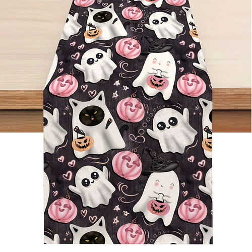 Cute Pumpkin Ghost Pattern Dining Table Decorative Cloth Tab