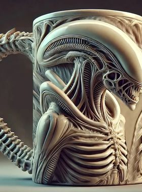 1PC New Xenomorph Mug 3D Flat Heat Transfer Alien Coffee Cup