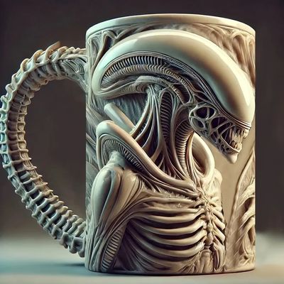 1PC New Xenomorph Mug 3D Flat Heat Transfer Alien Coffee Cup