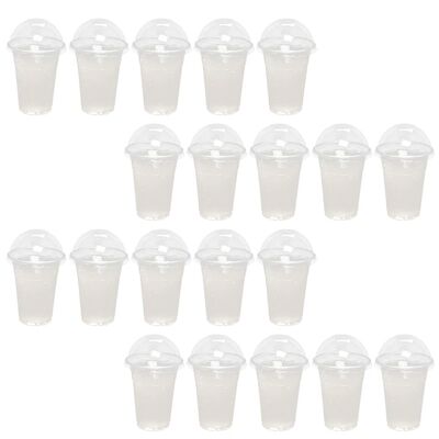 30 Sets Drink Juice Cup Plastic Cups with Lid for Parties Di