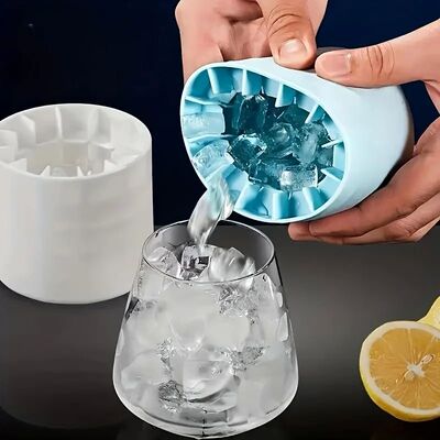 1pc Quick Freeze Silicone Ice Cube Trays, Durable Plastic Mo