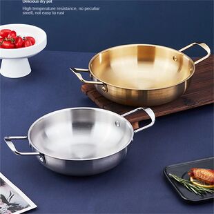 Stainless Steel Cookware Saucepan Dry Pots with Handle Home