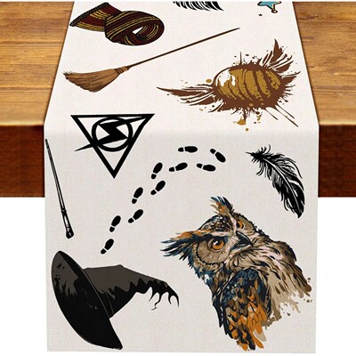 Halloween Wizard Table Runner Magical Boy Girl Birthday Line