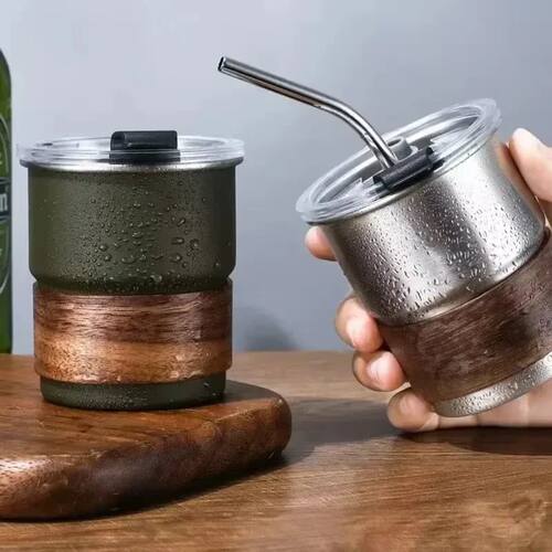 300ml Stainless Steel Coffee Camping Mug with Lid Portable H