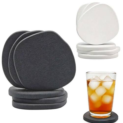 4/6Pack Diatomaceous Earth Coasters Set Modern Stone Design