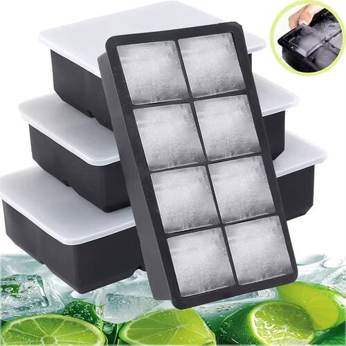 4/6/8/Grid Big Ice Tray Mold Box Large Food Grade Silicone I
