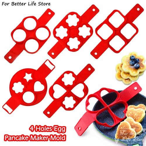 1Pc 6 Style Egg Pancake Ring Food Grade Soft Silicone Gel Mo