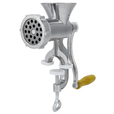 Manual Meat Grinder Silver Aluminum Alloy Powerful Home Saus