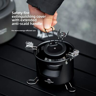 Portable Outdoor Alcohol Stove, Liquid & Solid Tea Boiling S