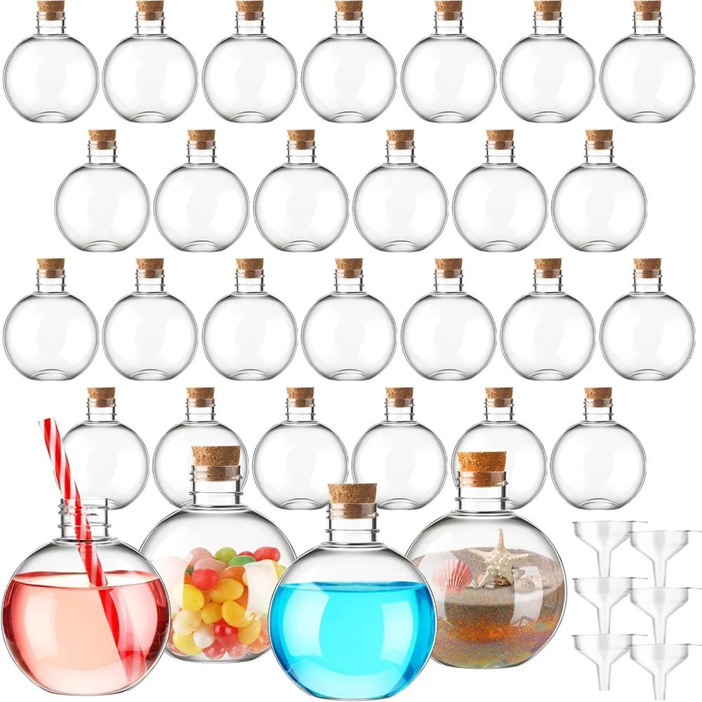 Ball Shape Plastic Sand Art Bottles Spherical Clear Plastic