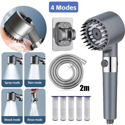 Four modes shower filter head massage showerhead replete for