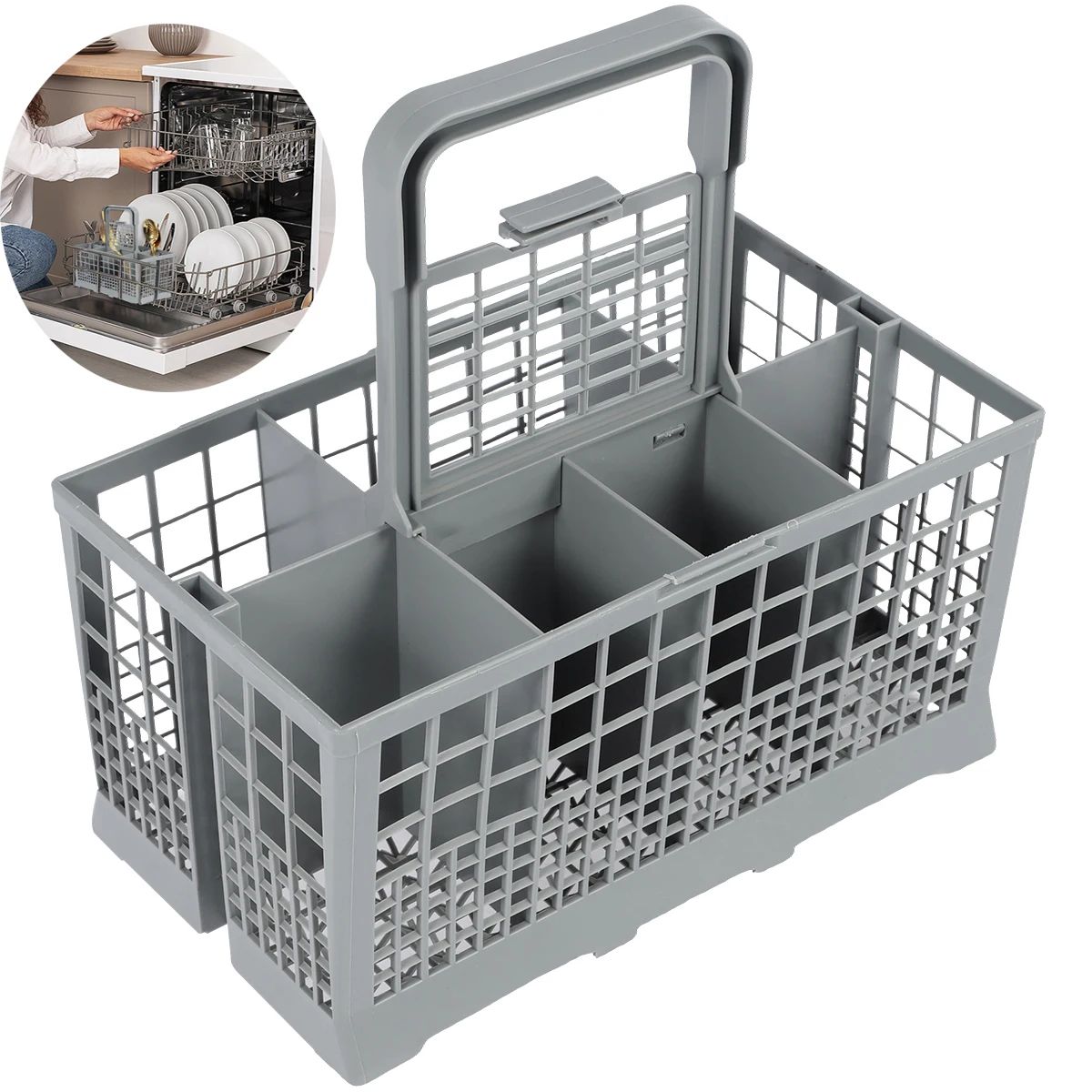 Multifunctional Dishwasher Basket Universal Foldable Cutlery