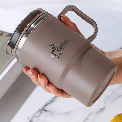 450/500ml 304 Stainless Steel Coffee Cup With Strainer & Spo