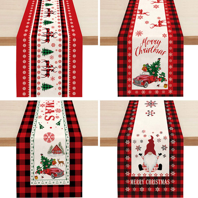 Christmas Table Runner Home Decorative Fabric Printed Table