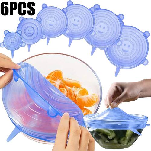 6Pcs Food Grade Silicone Preservation Cover Reusable Airtigh