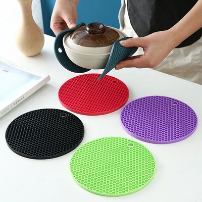 Round Heat Resistant Silicone Mat Drink Cup Coasters Insulat