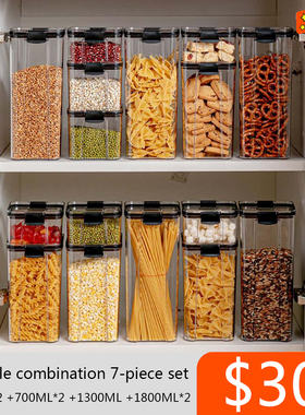 460~1800ml Stackable Storage Box Transparent Kitchen Contain