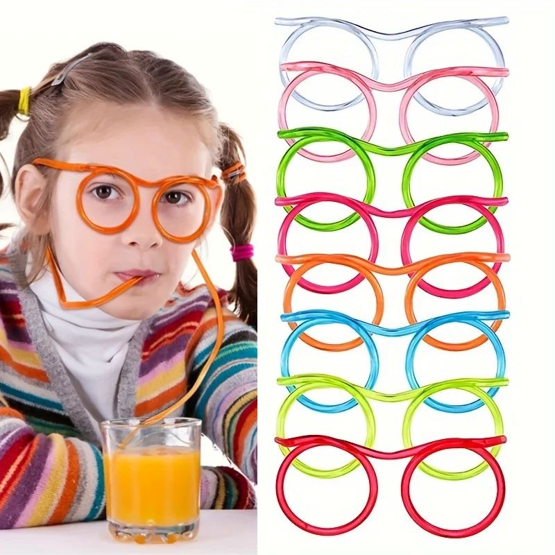 Creative Funny Straw Glasses Flexible Drinking Tube Novelty
