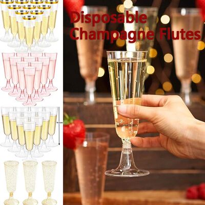 15/25/50pcs 150ml Disposable Champagne Glasses Cocktail Glas